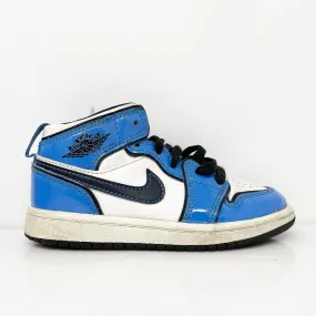 Nike Boys Air Jordan 1 Mid SE BQ6932 Blue Basketball Shoes Sneakers Size 11.5C