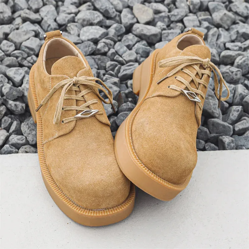 Nowan Round Toe Suede Derby Shoes