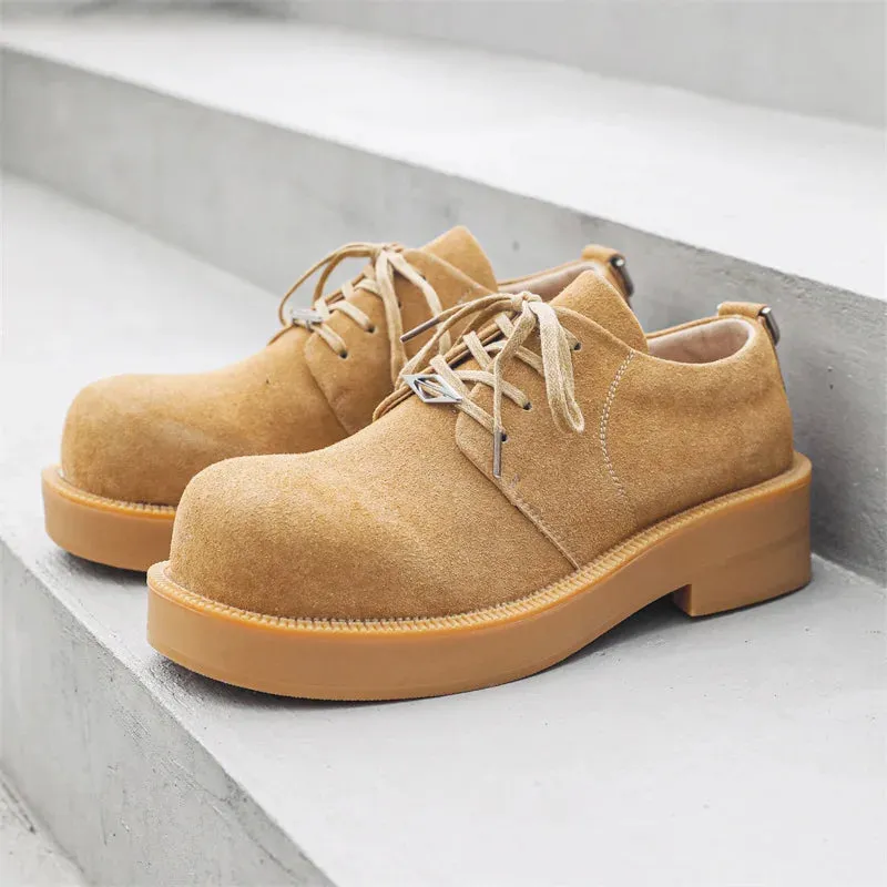 Nowan Round Toe Suede Derby Shoes