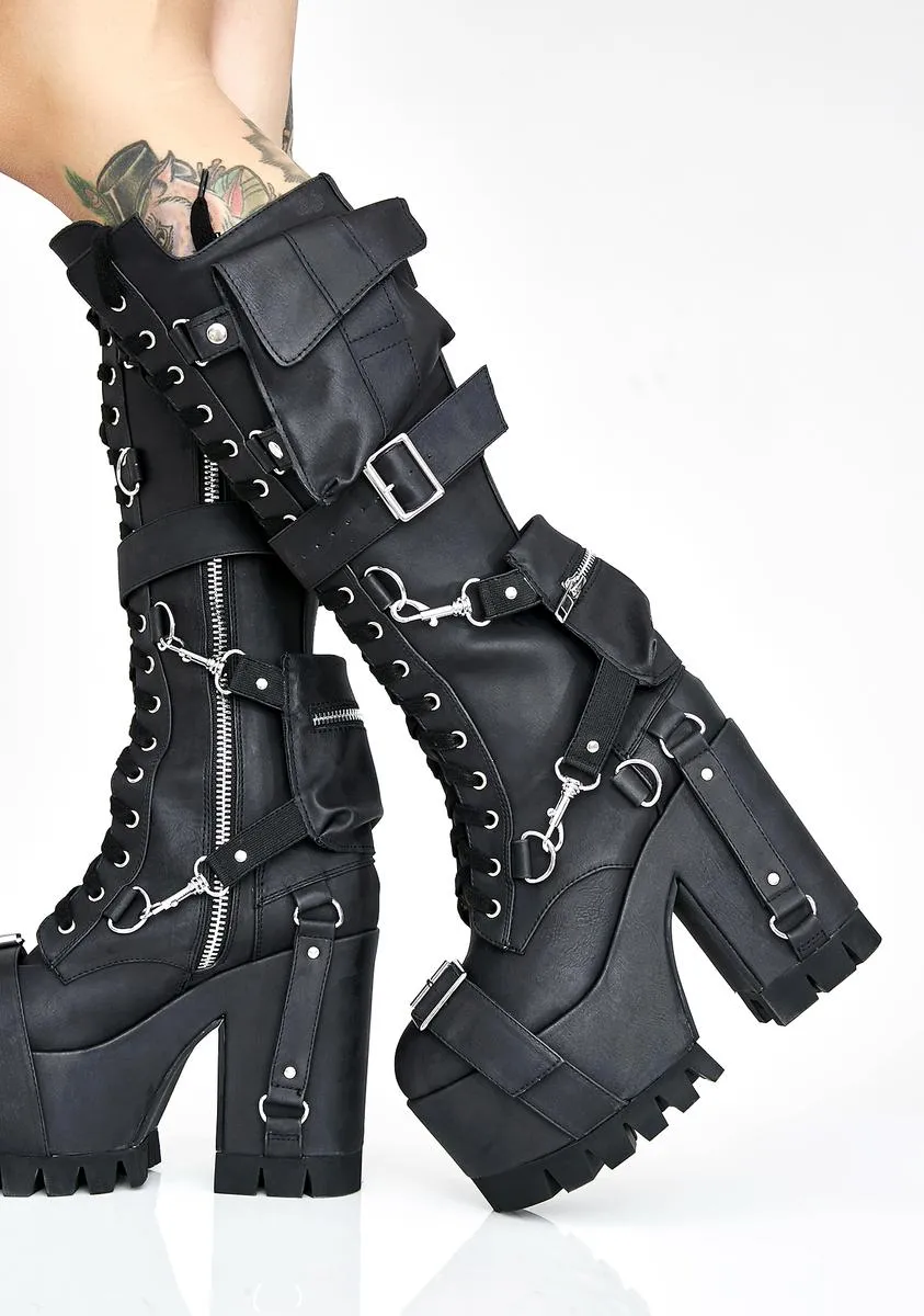 Obsidian Wasteland Buckle Boots-