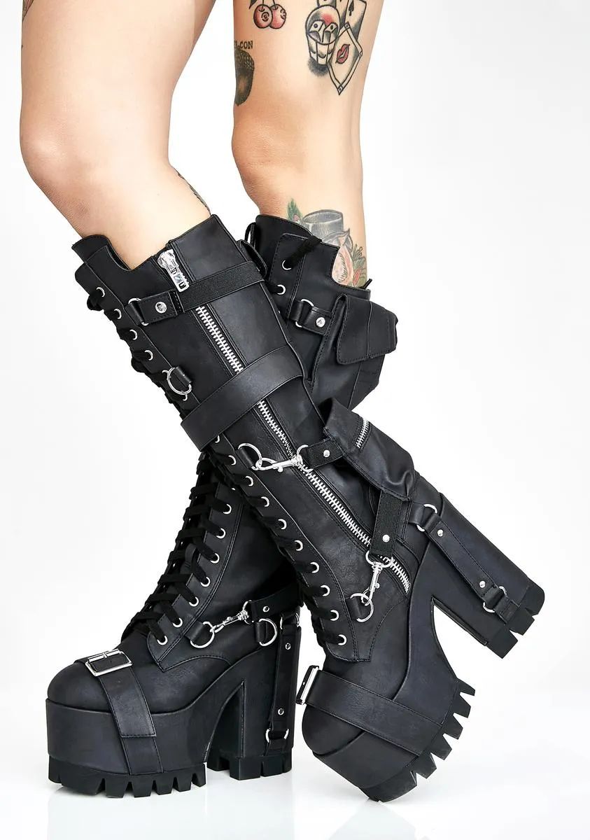 Obsidian Wasteland Buckle Boots-