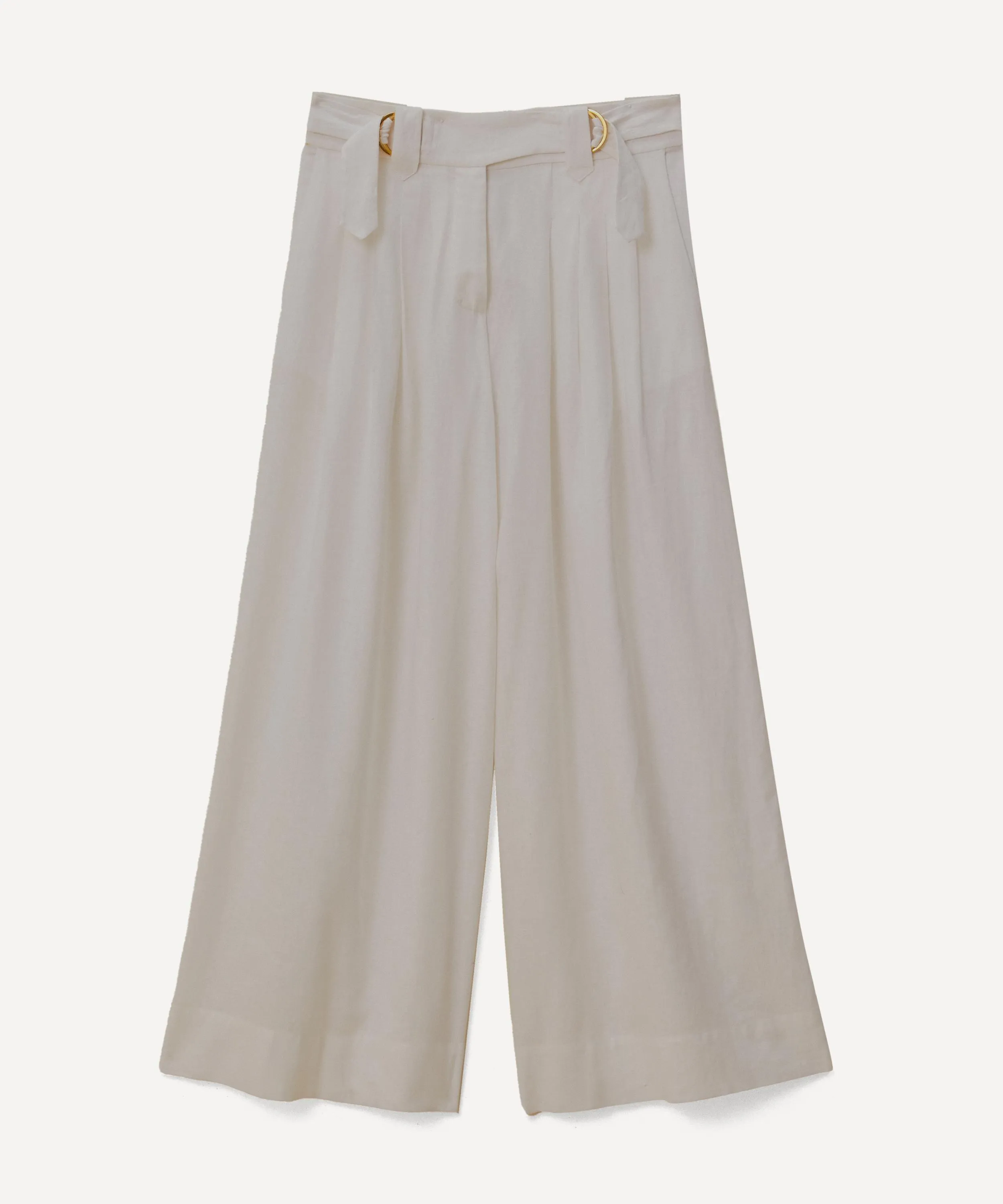 Off-White Linen Low Waist Trousers