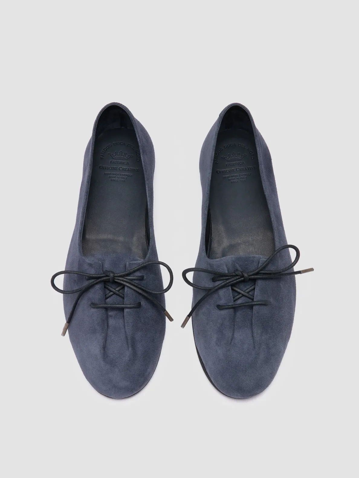 OLIVER 102 - Blue Suede Ballerina Shoes