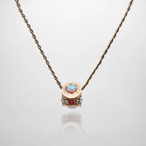 Opal Pearl Ruby Isa Necklace - Elizabeth Victorian Sunburst