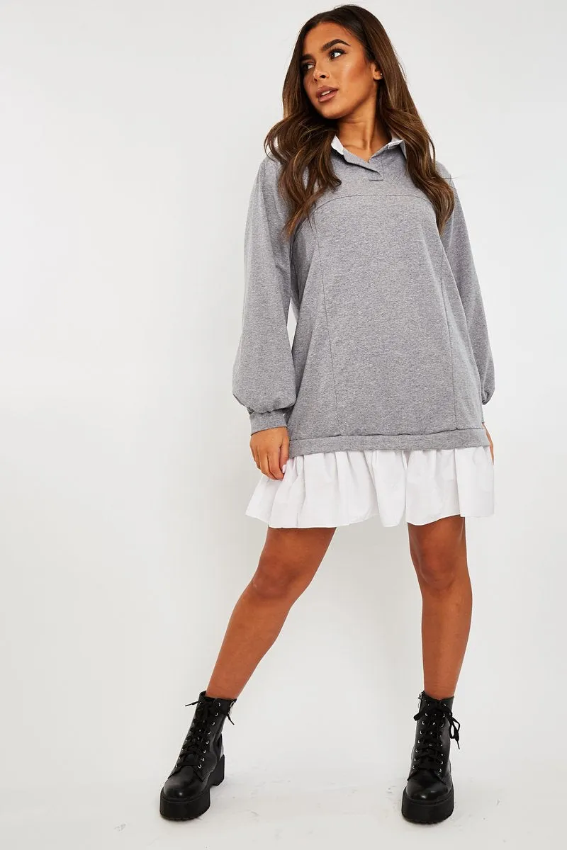 Oversized Grey Jumper Shirt Dress named Islah