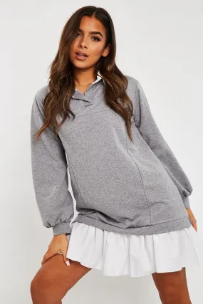 Oversized Grey Jumper Shirt Dress named Islah