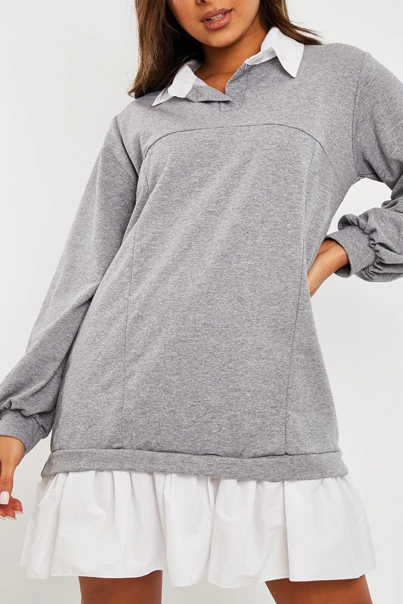 Oversized Grey Jumper Shirt Dress named Islah