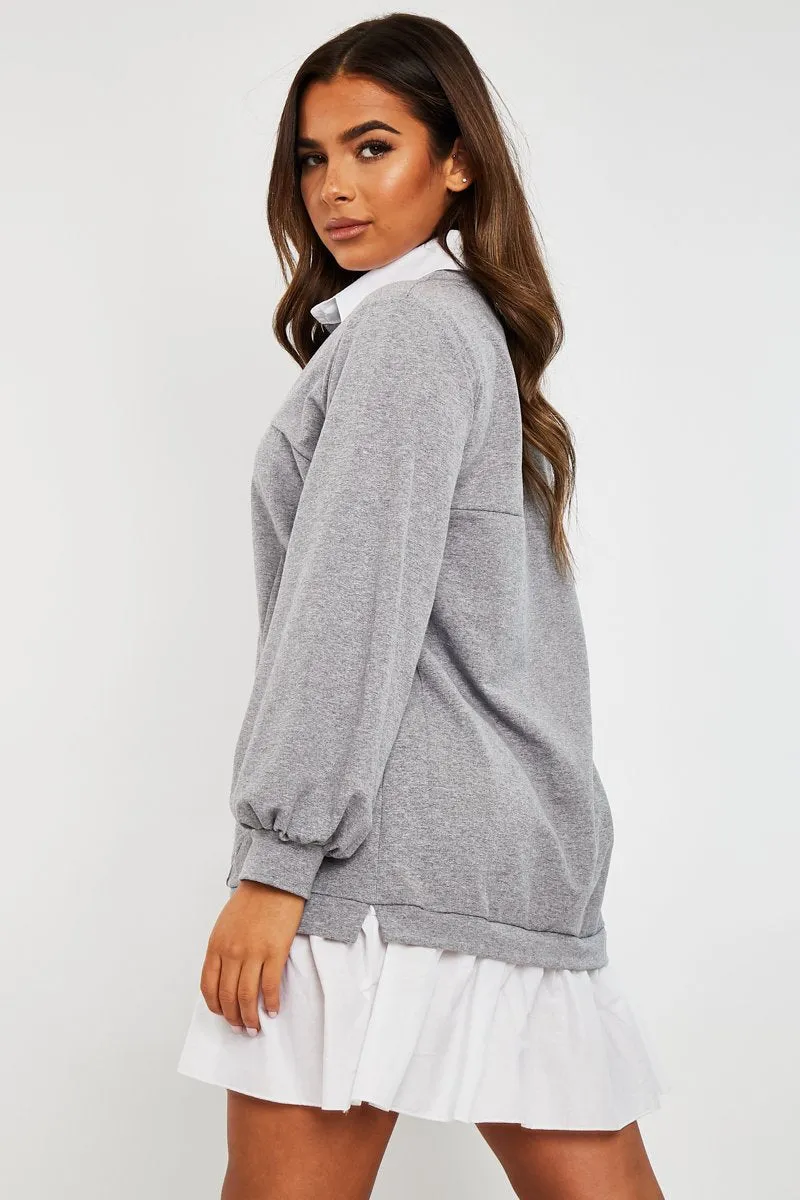 Oversized Grey Jumper Shirt Dress named Islah