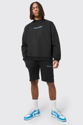 Oversized Limited Sweatshirt Short Tracksuit | boohooMAN UK