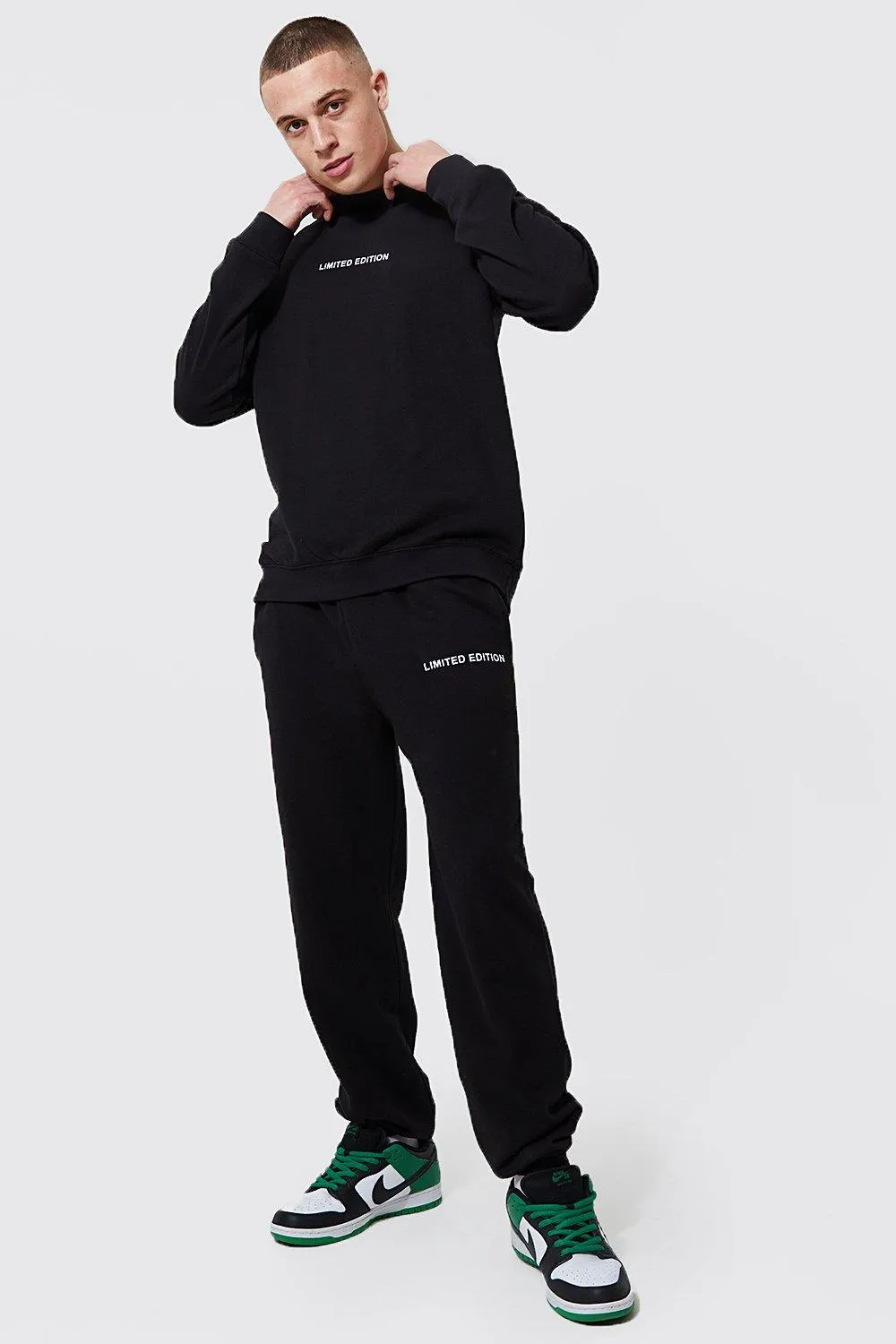 Oversized Lmtd Sweatshirt Tracksuit | boohooMAN UK