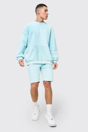 Oversized Man Patchwork Short Tracksuit | boohooMAN UK