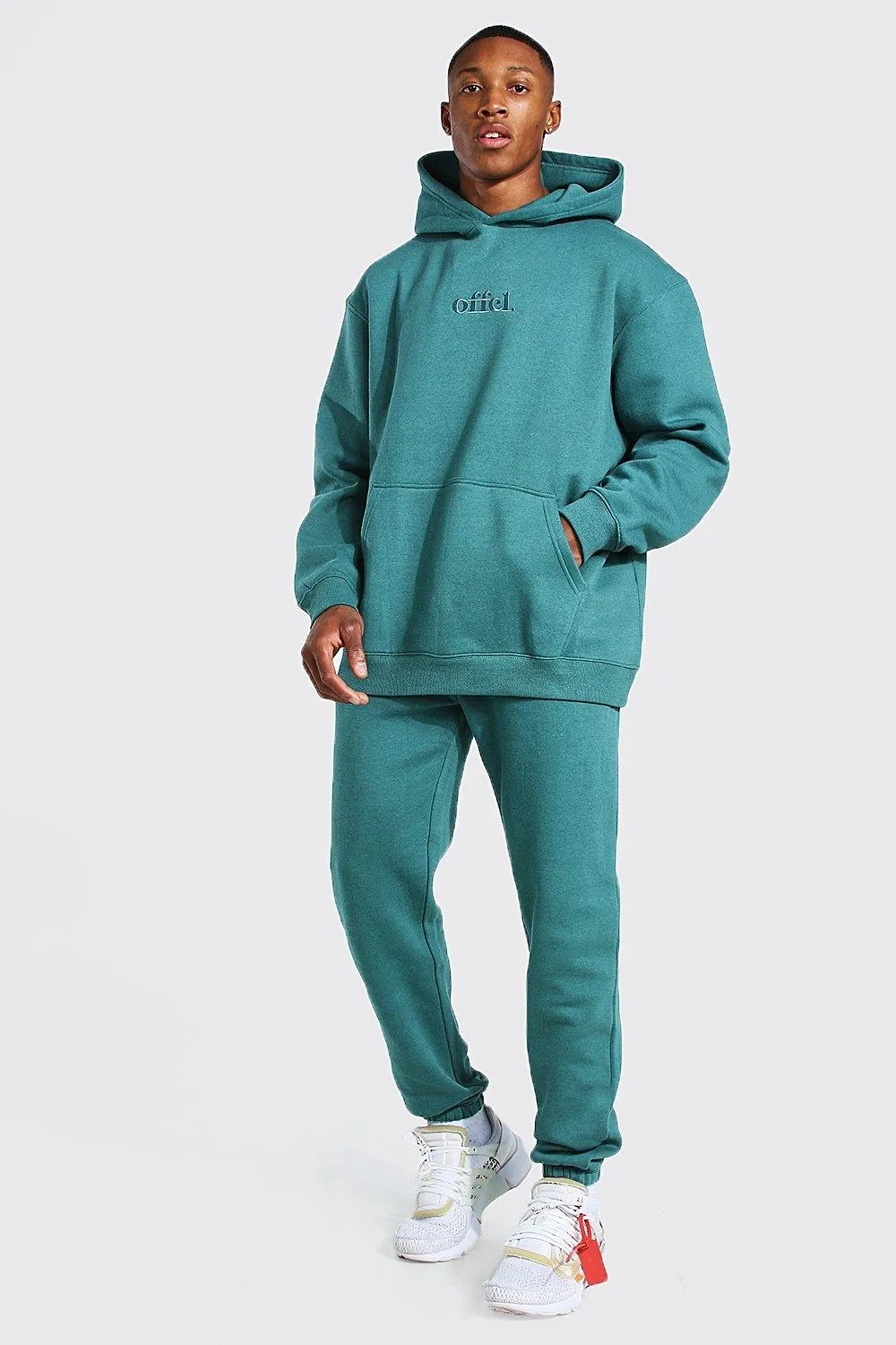 Oversized Official Overdyed Hooded Tracksuit | boohooMAN UK