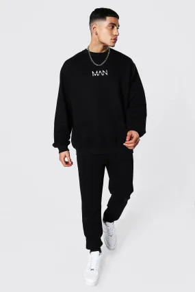 Oversized Original Man Sweatshirt Tracksuit | boohooMAN UK