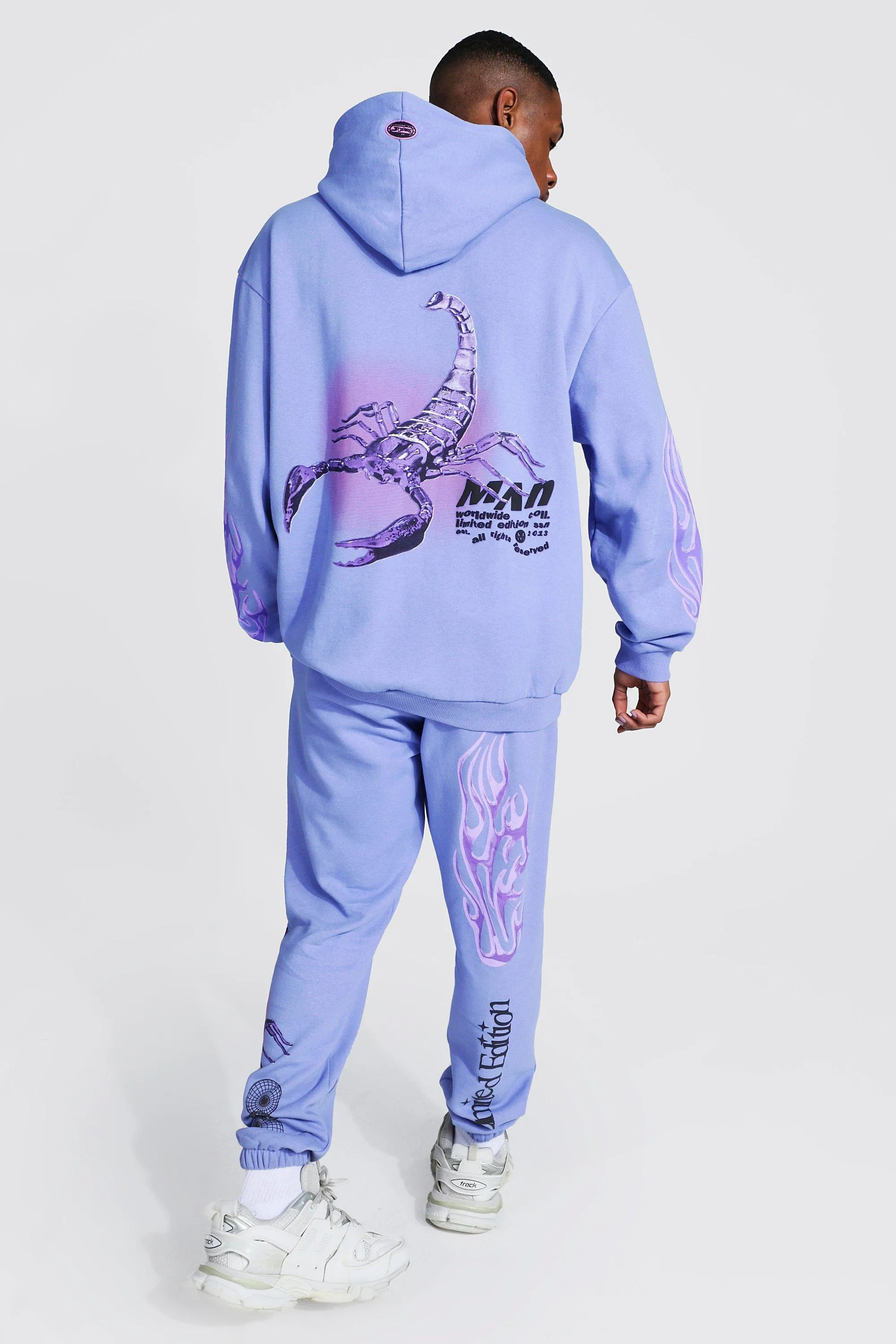 Oversized Scorpion Hooded Tracksuit | boohooMAN UK