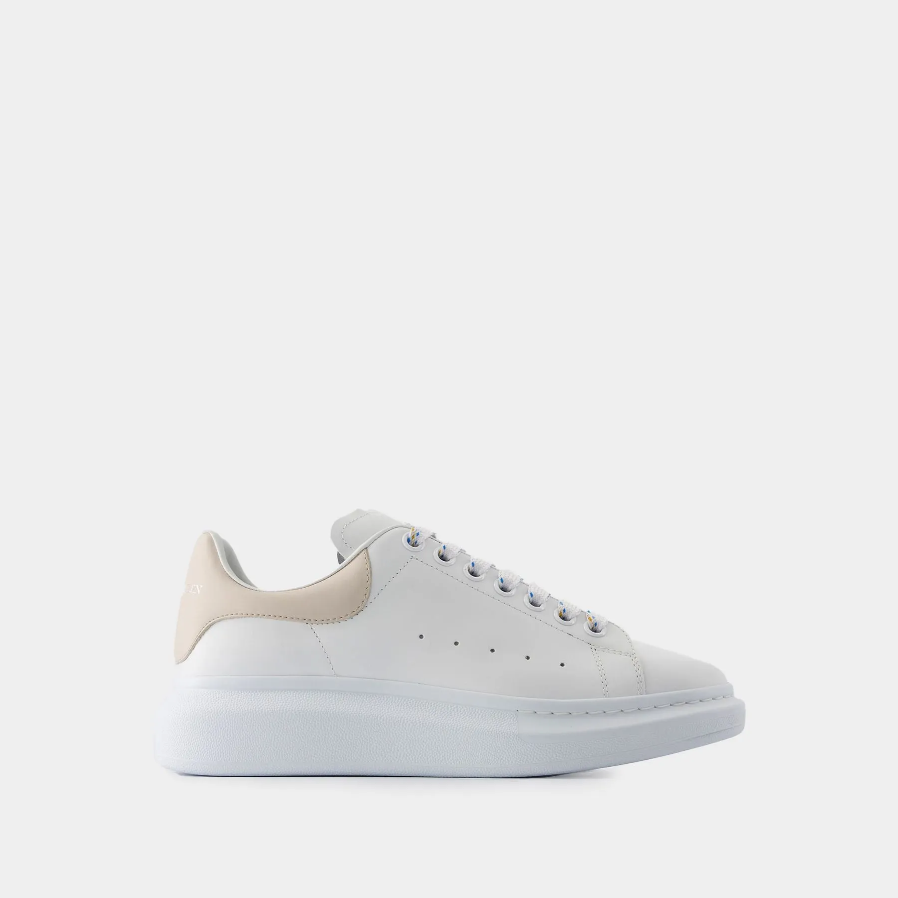 Oversized Sneakers - Alexander McQueen - Leather - White/Beige