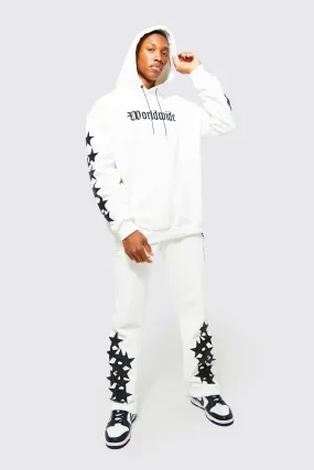 Oversized Worldwide Star Applique Tracksuit | boohooMAN UK