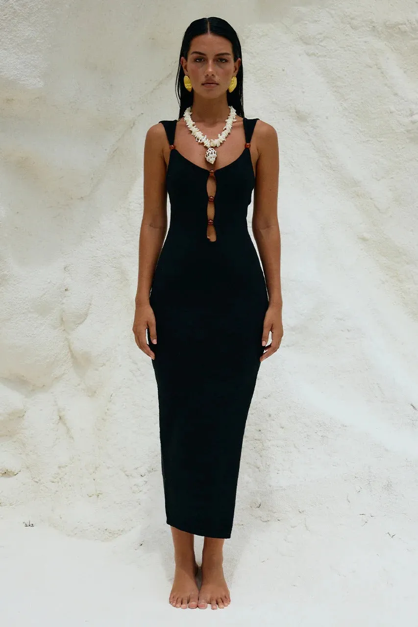 Black Paris Midi Dress