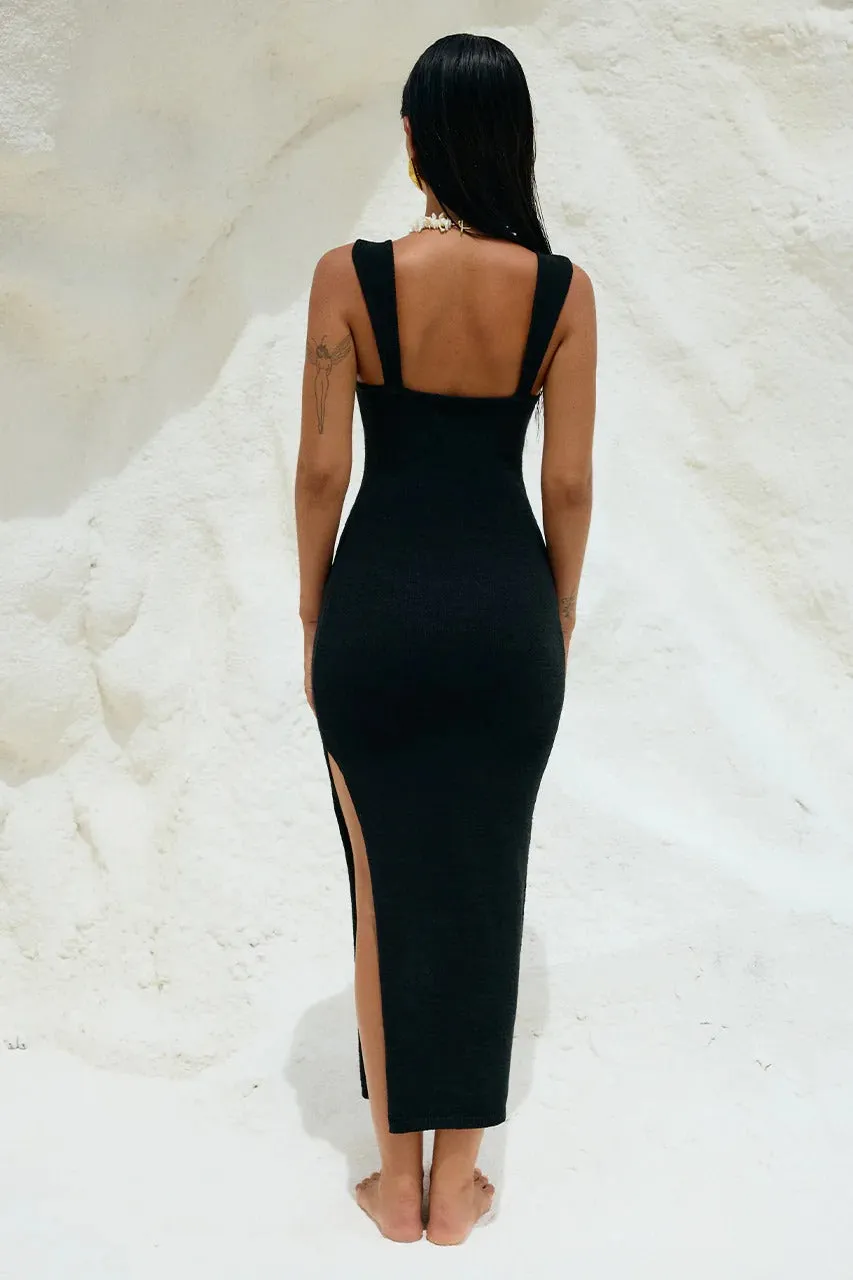 Black Paris Midi Dress