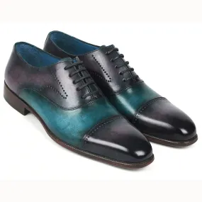 Purple Turquoise Cap Toe Oxfords by Paul Parkman