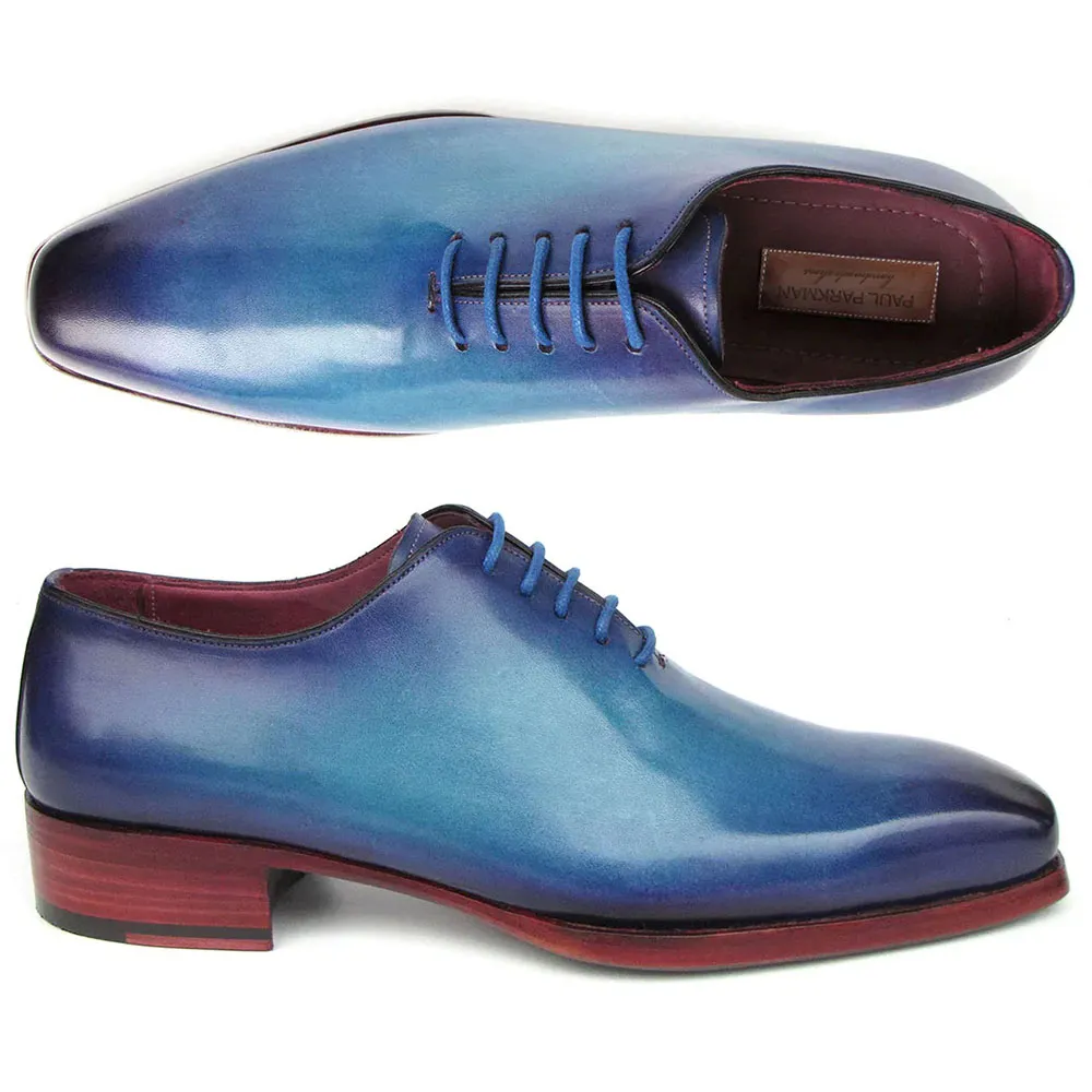 Handmade Blue/Turquoise Wholecut Oxford Shoes