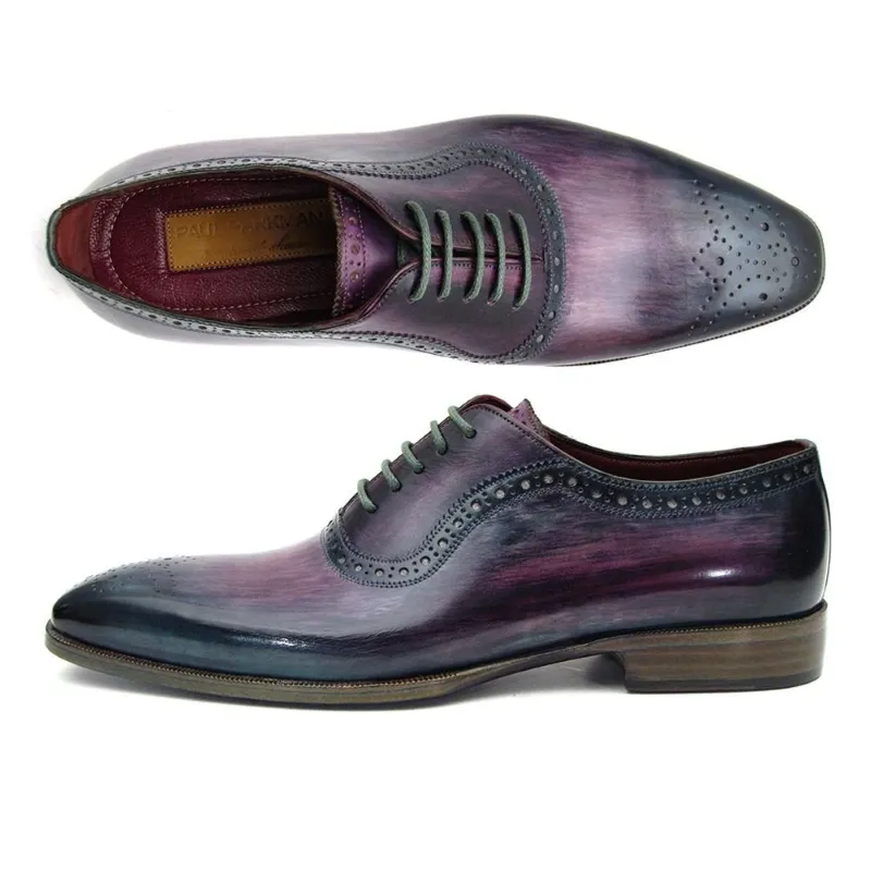 Purple / Navy Medallion Toe Oxfords by Paul Parkman