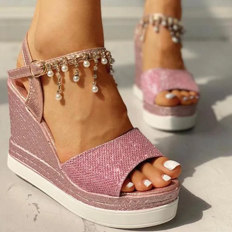 Peep Toe Summer Wedge Shoes