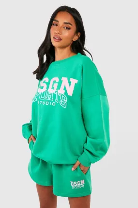 Petite Dsgn Studio Sports Slogan Sweatshirt Short Tracksuit