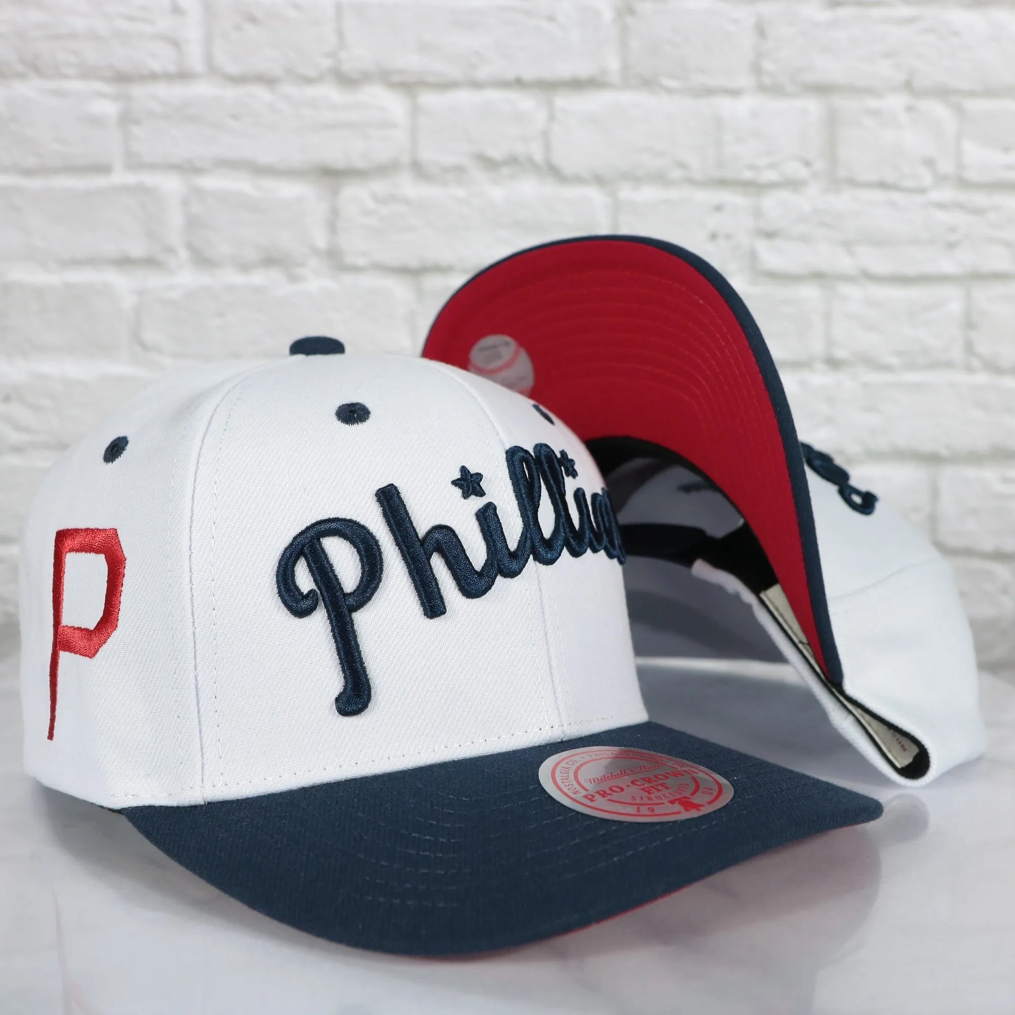 Philadelphia Phillies Cooperstown Jersey Script 1911 Logo Patch Evergreen Pro White Navy Snapback Hat