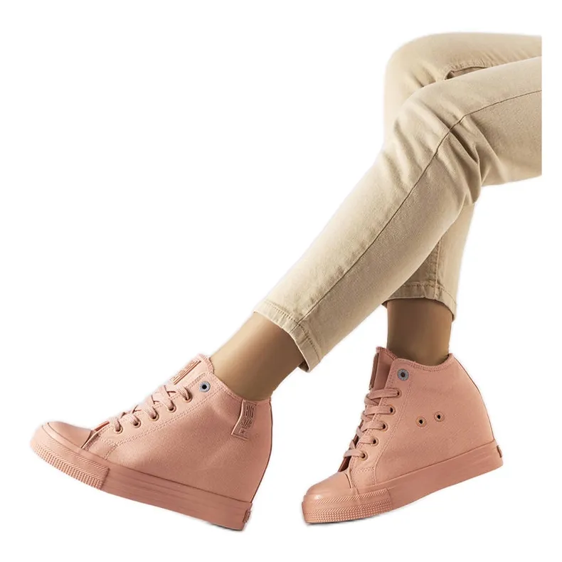 Pink Big Star LL274036 wedge sneakers