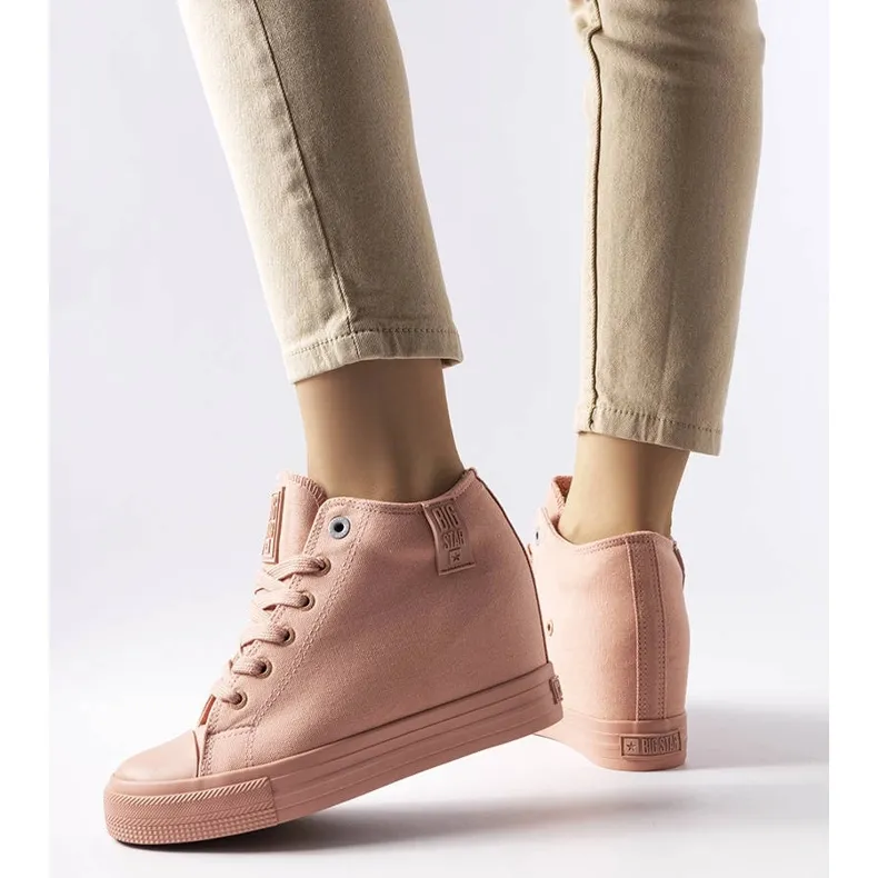 Pink Big Star LL274036 wedge sneakers