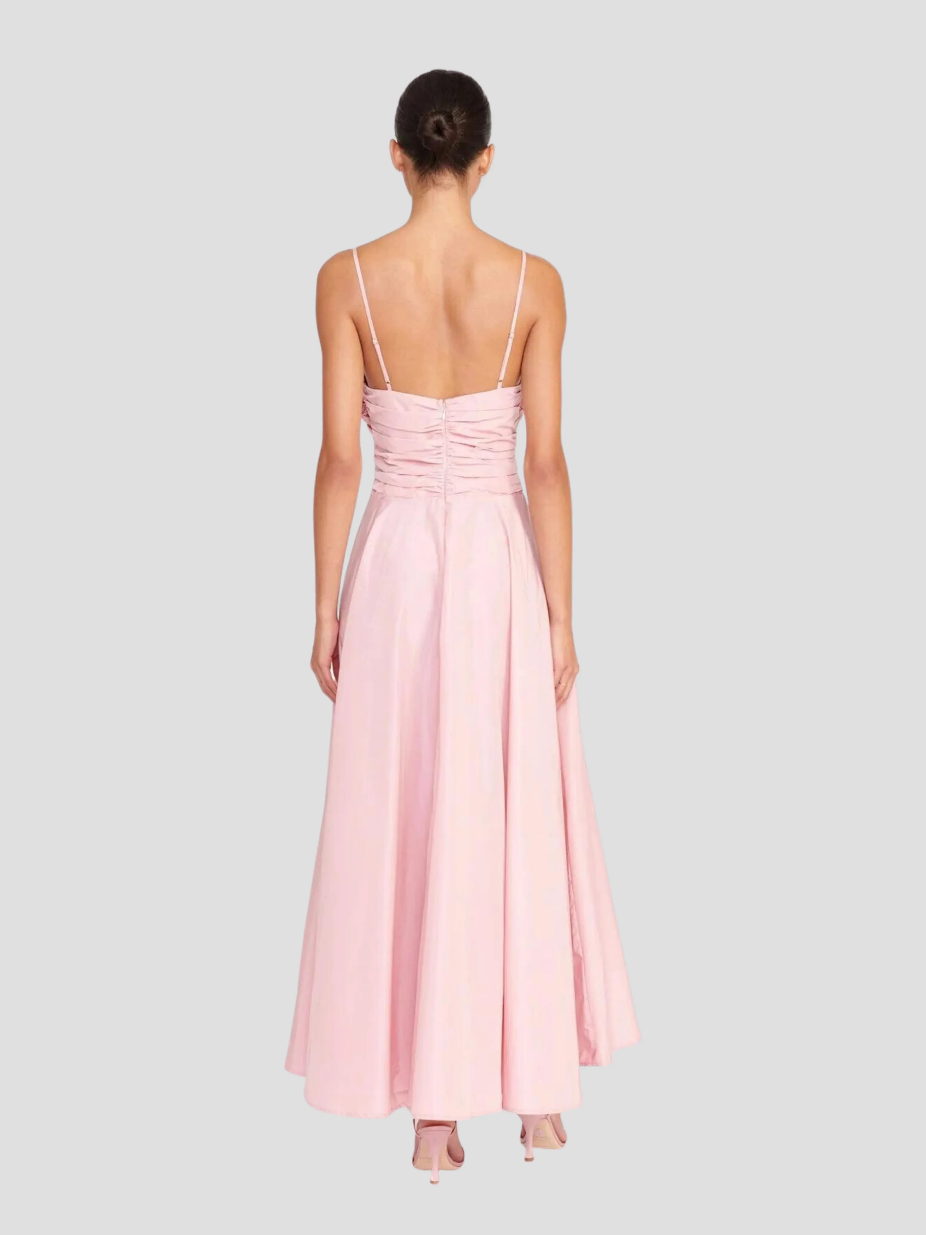 Pink Bow-Front Midi Dress by Dayanara