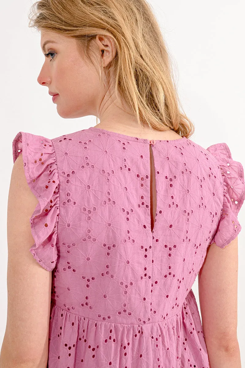 Pink Eyelet Dress