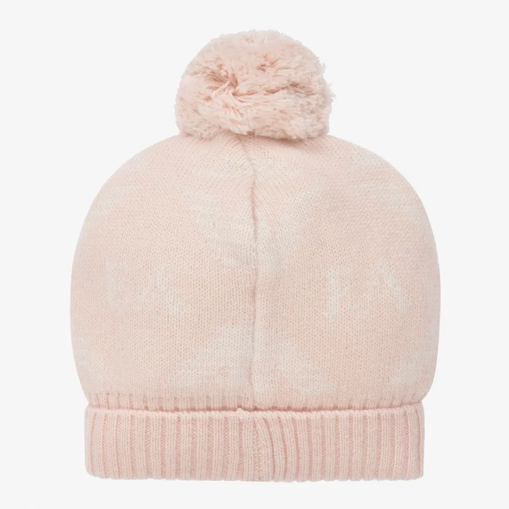 Pink Logo Pom-Pom Hat