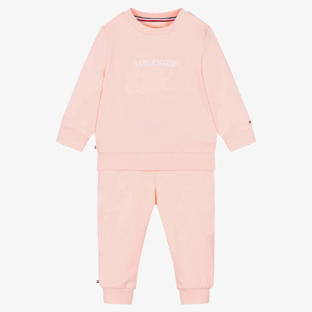 Pink Organic Cotton Baby Tracksuit