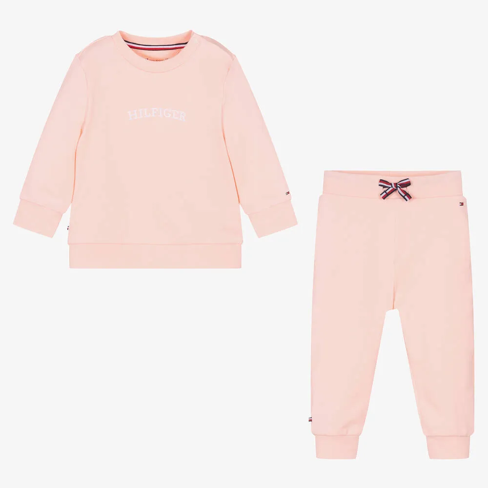 Pink Organic Cotton Baby Tracksuit