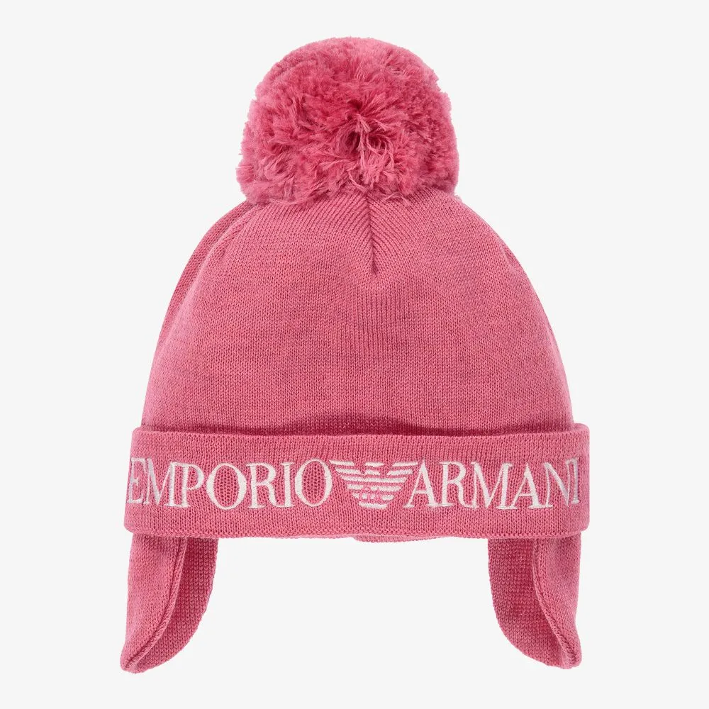 Pink Wool Pom-Pom Hat