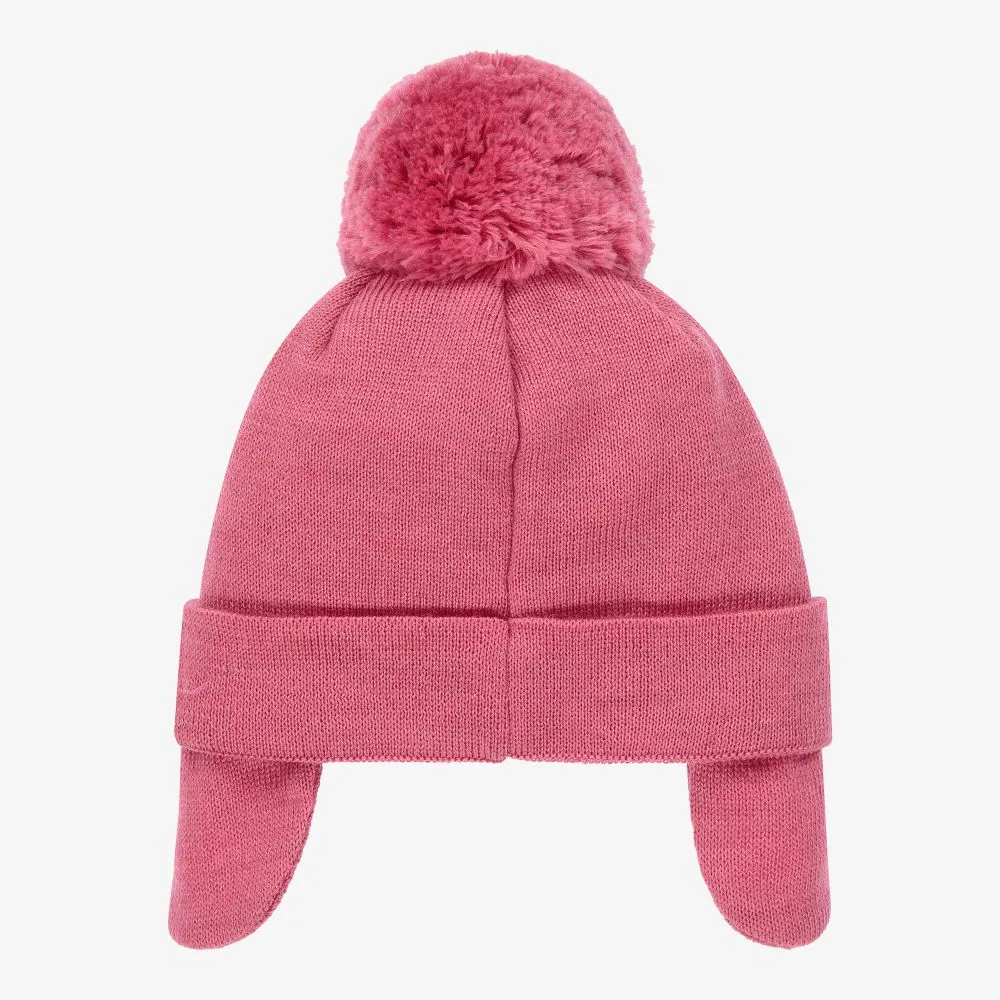 Pink Wool Pom-Pom Hat