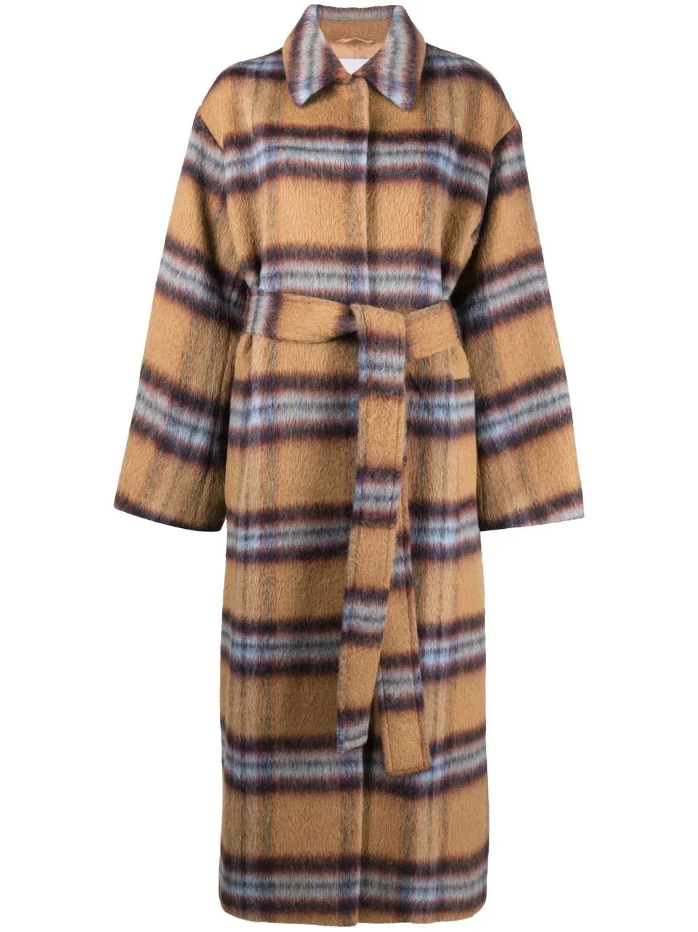 Plaid Check Belted Coat - Style 022 Checkerboard