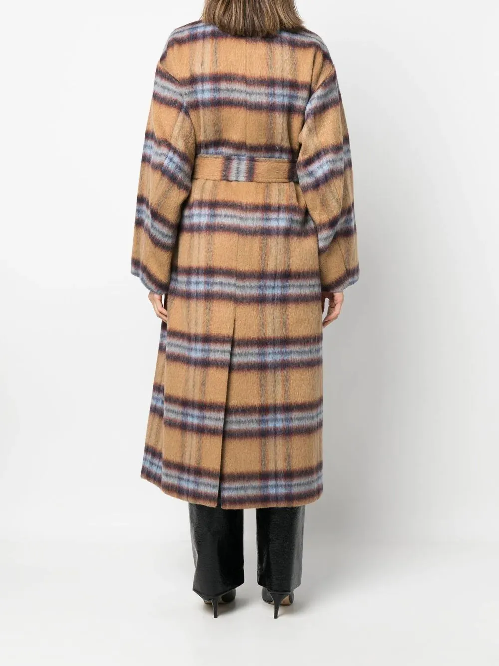 Plaid Check Belted Coat - Style 022 Checkerboard