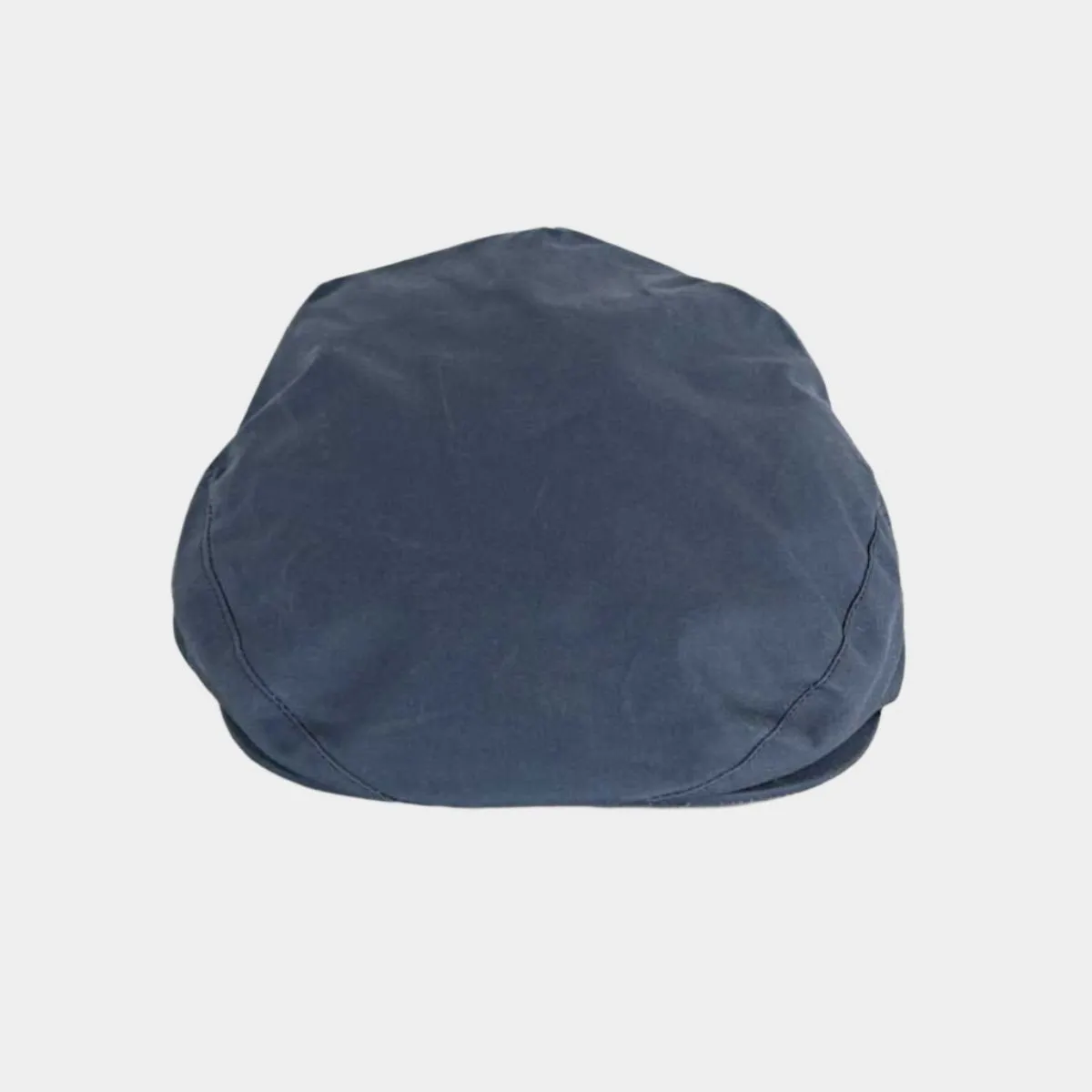 Plain Navy Waxed Cotton Flat Cap