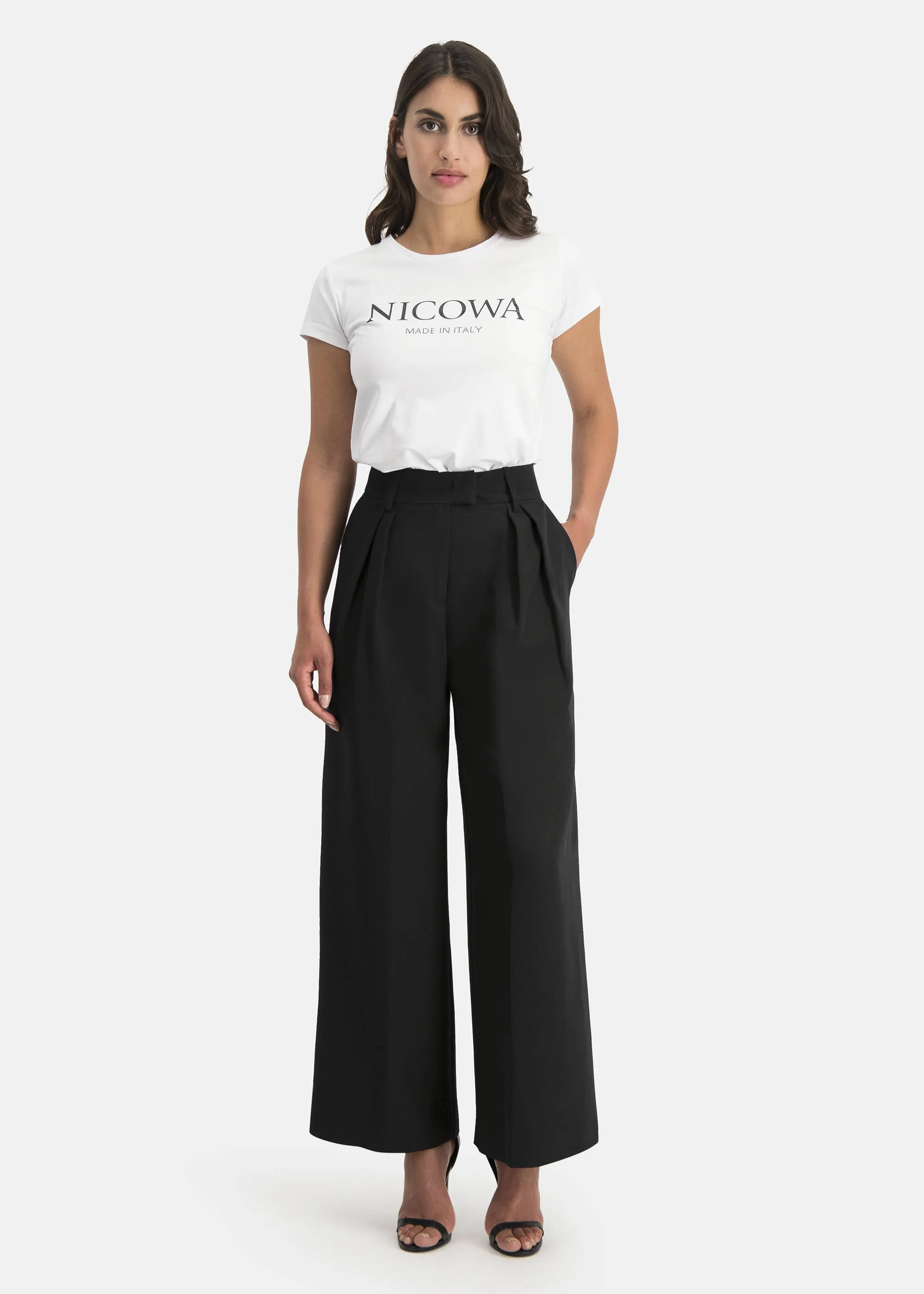 Plain pleated trousers - RONICA in BLACK