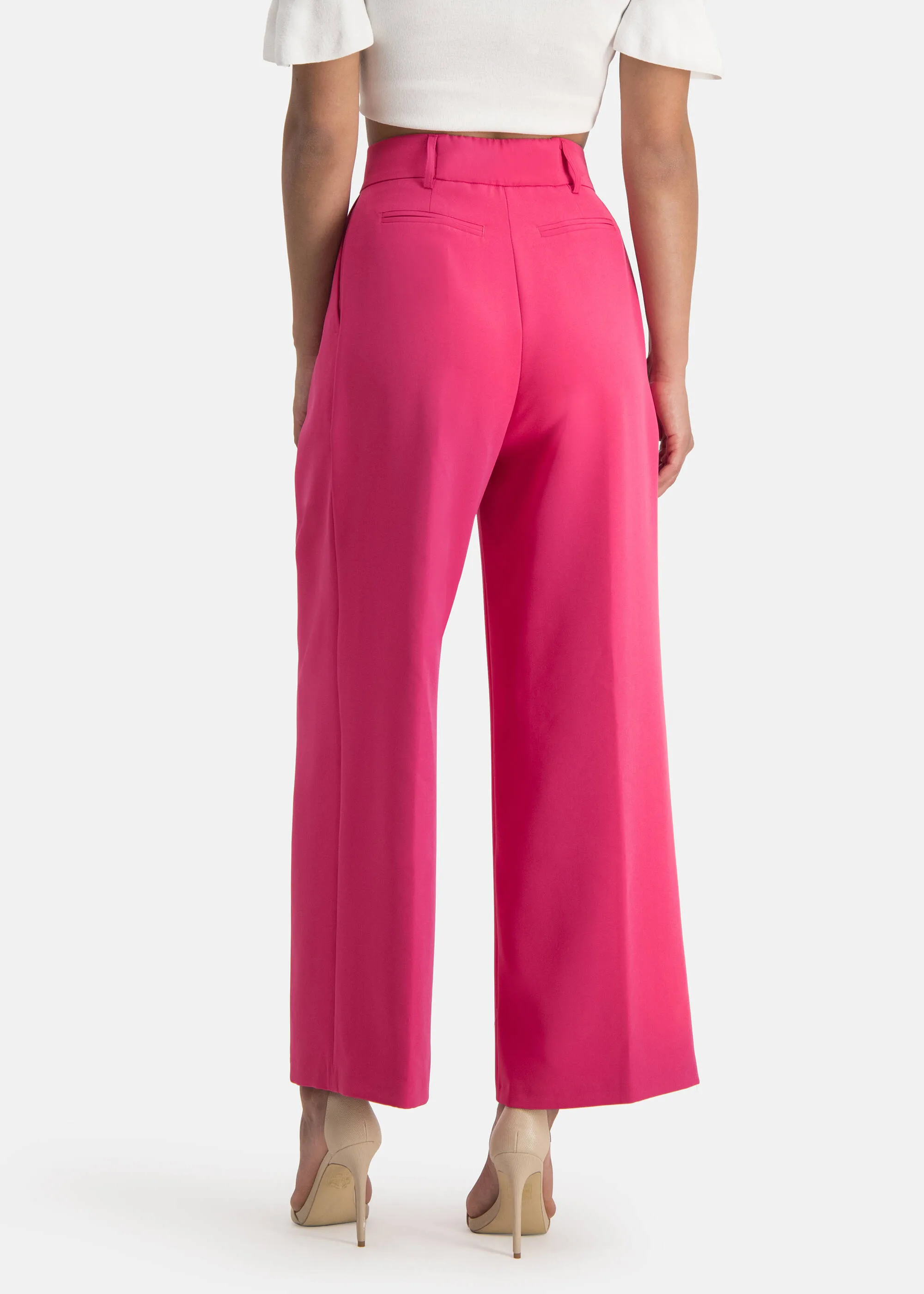 Plain pleated trousers - RONICA in PINK