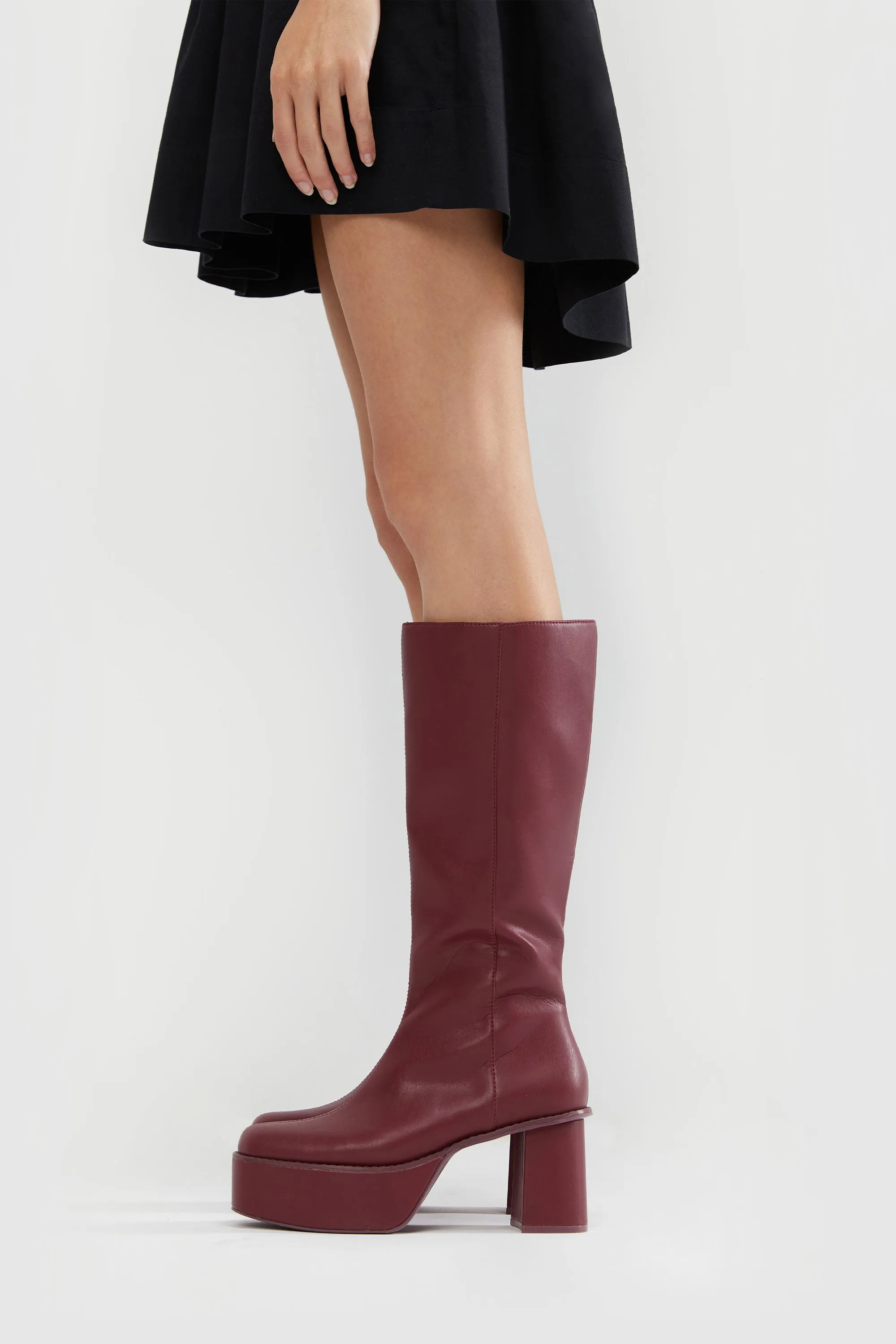 PLATFORM KNEE HIGH BOOTS