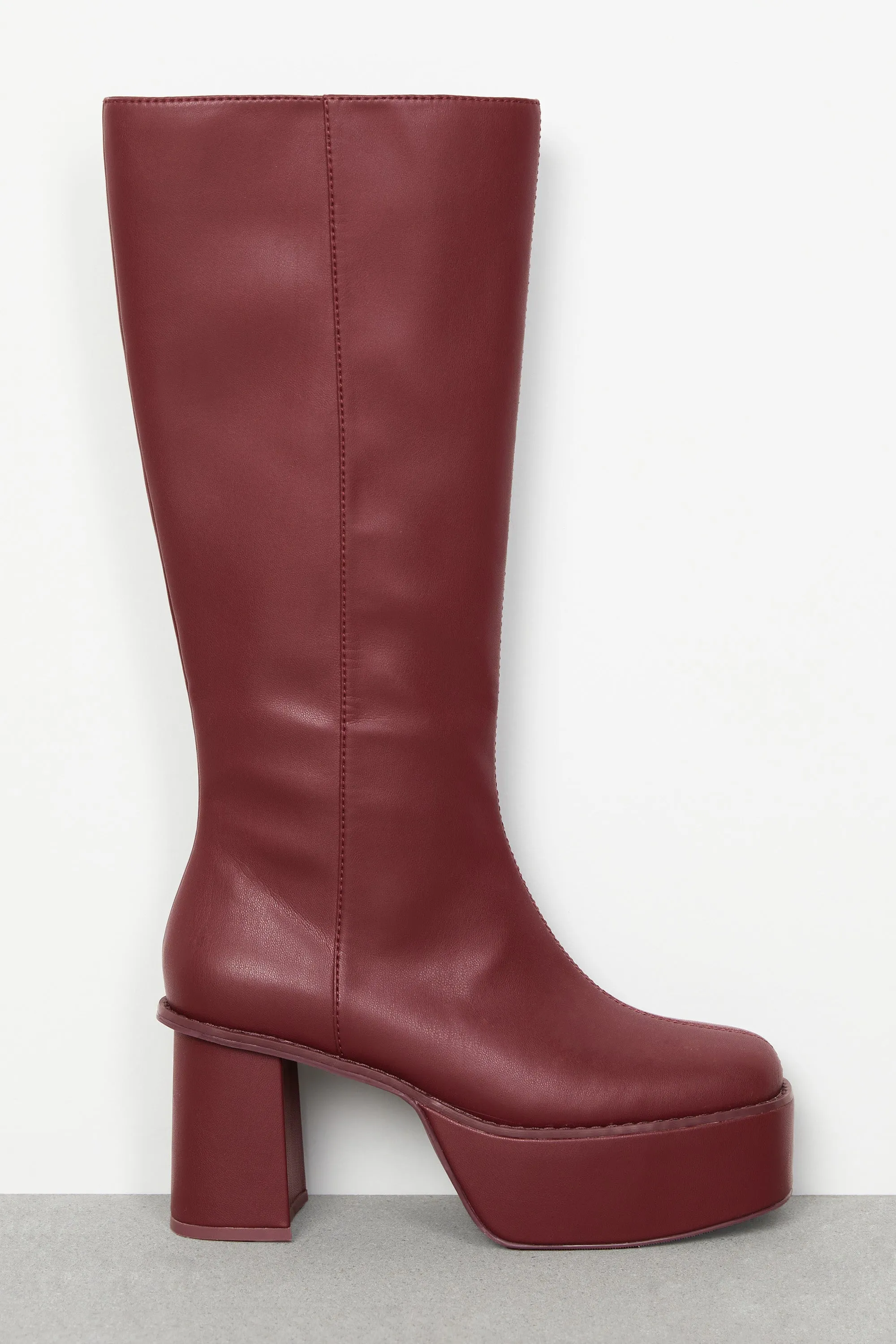 PLATFORM KNEE HIGH BOOTS