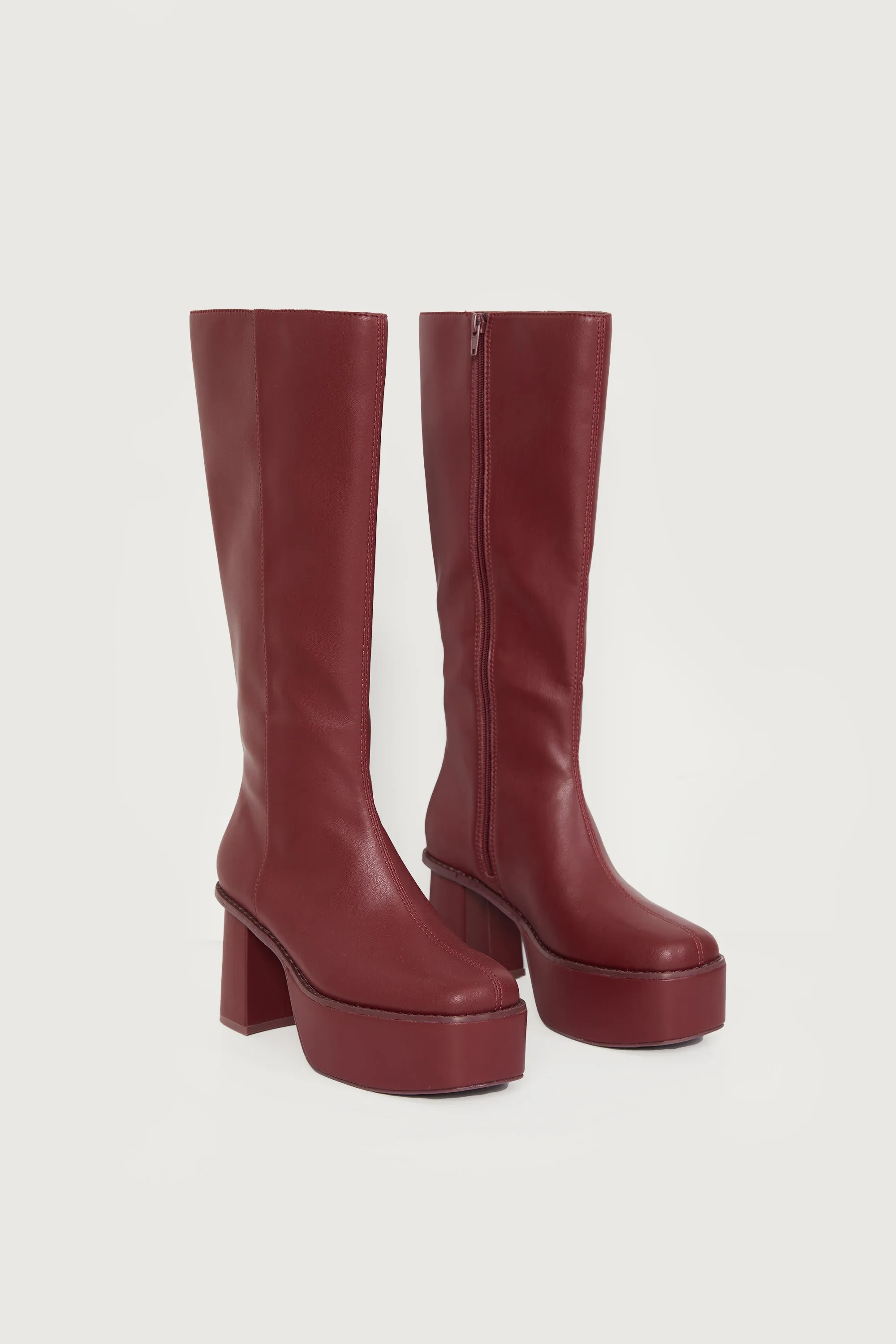 PLATFORM KNEE HIGH BOOTS