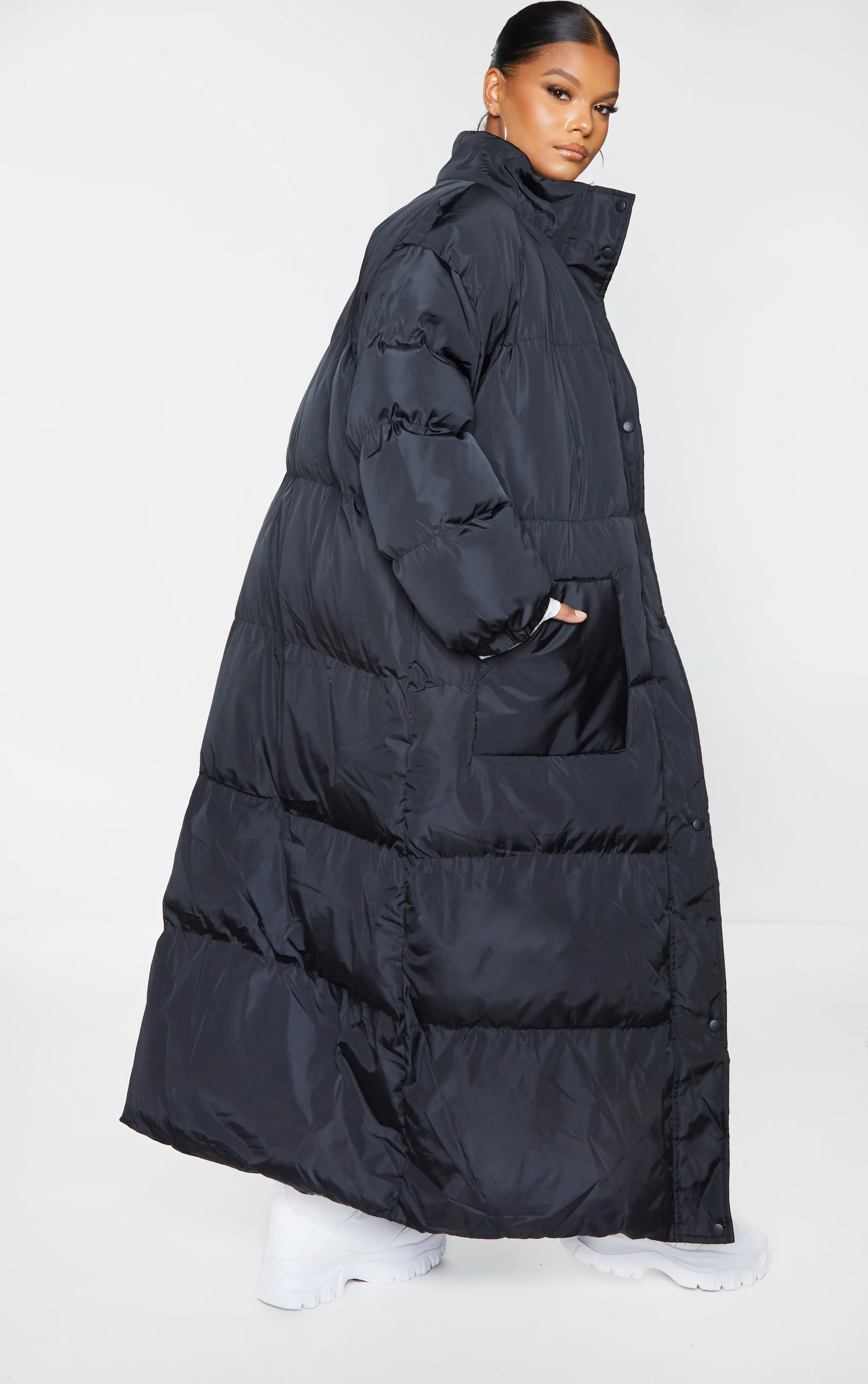 Plus Size Black Puffer Coat