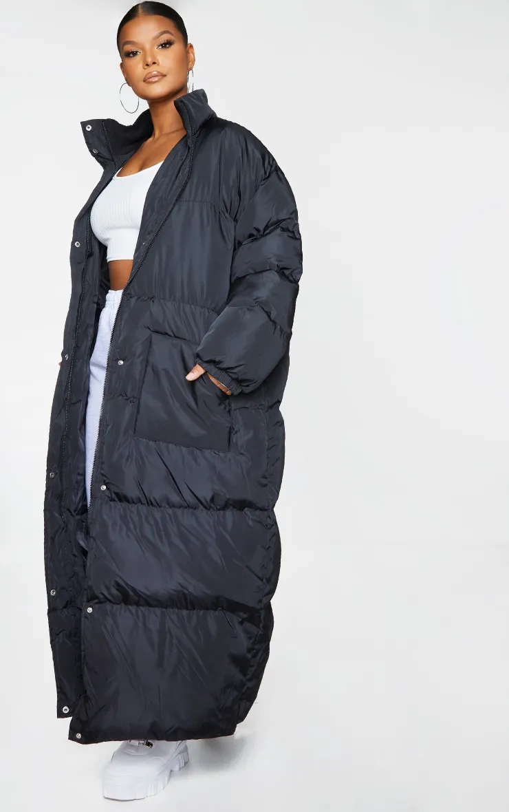 Plus Size Black Puffer Coat