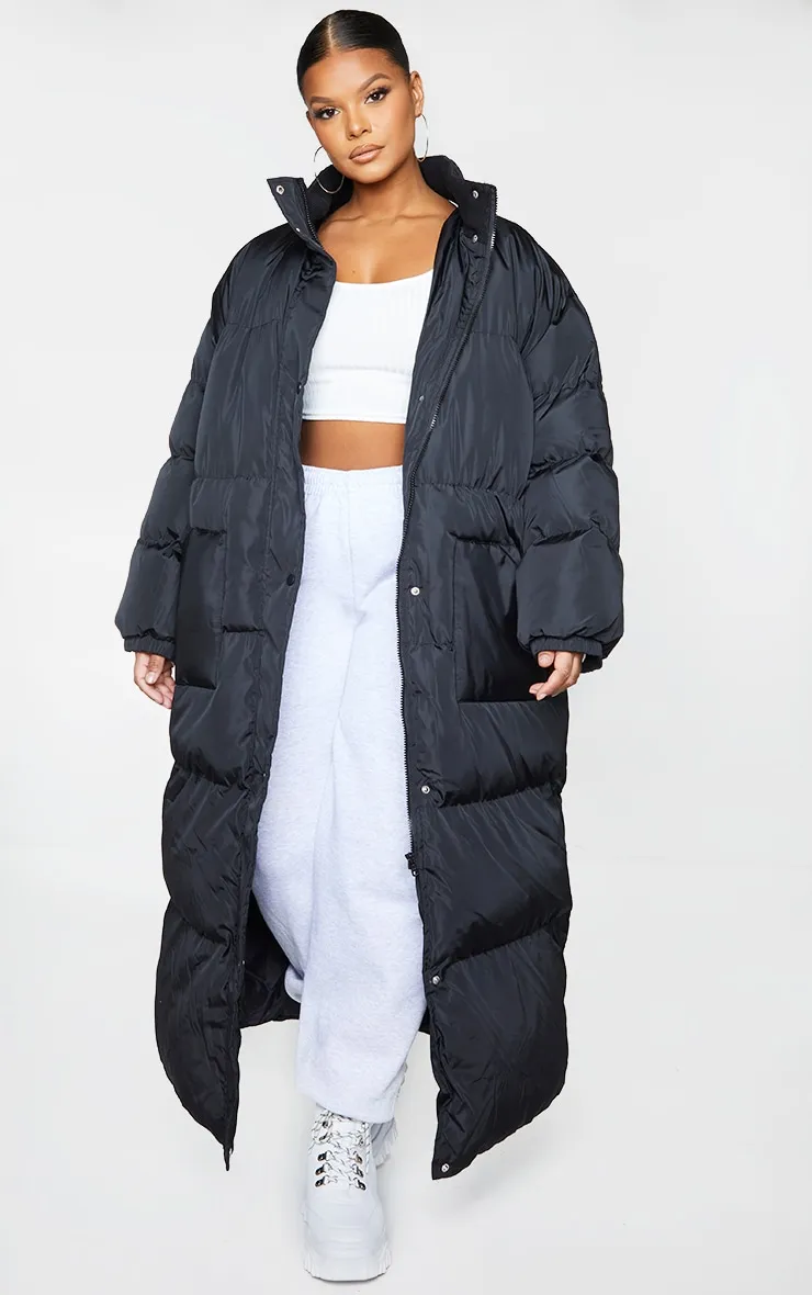 Plus Size Black Puffer Coat