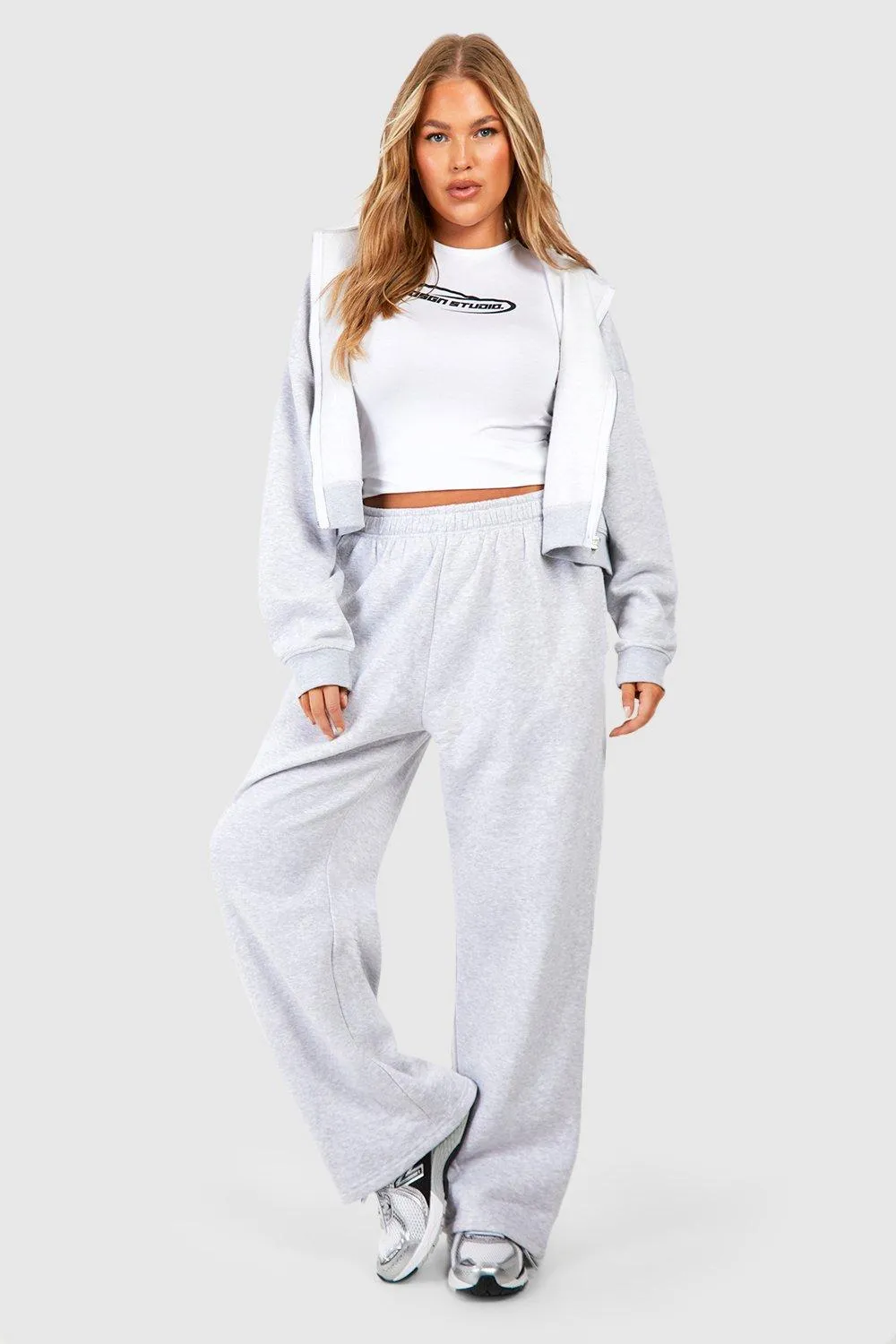 Plus Boxy Crop Zip Straight Leg Tracksuit