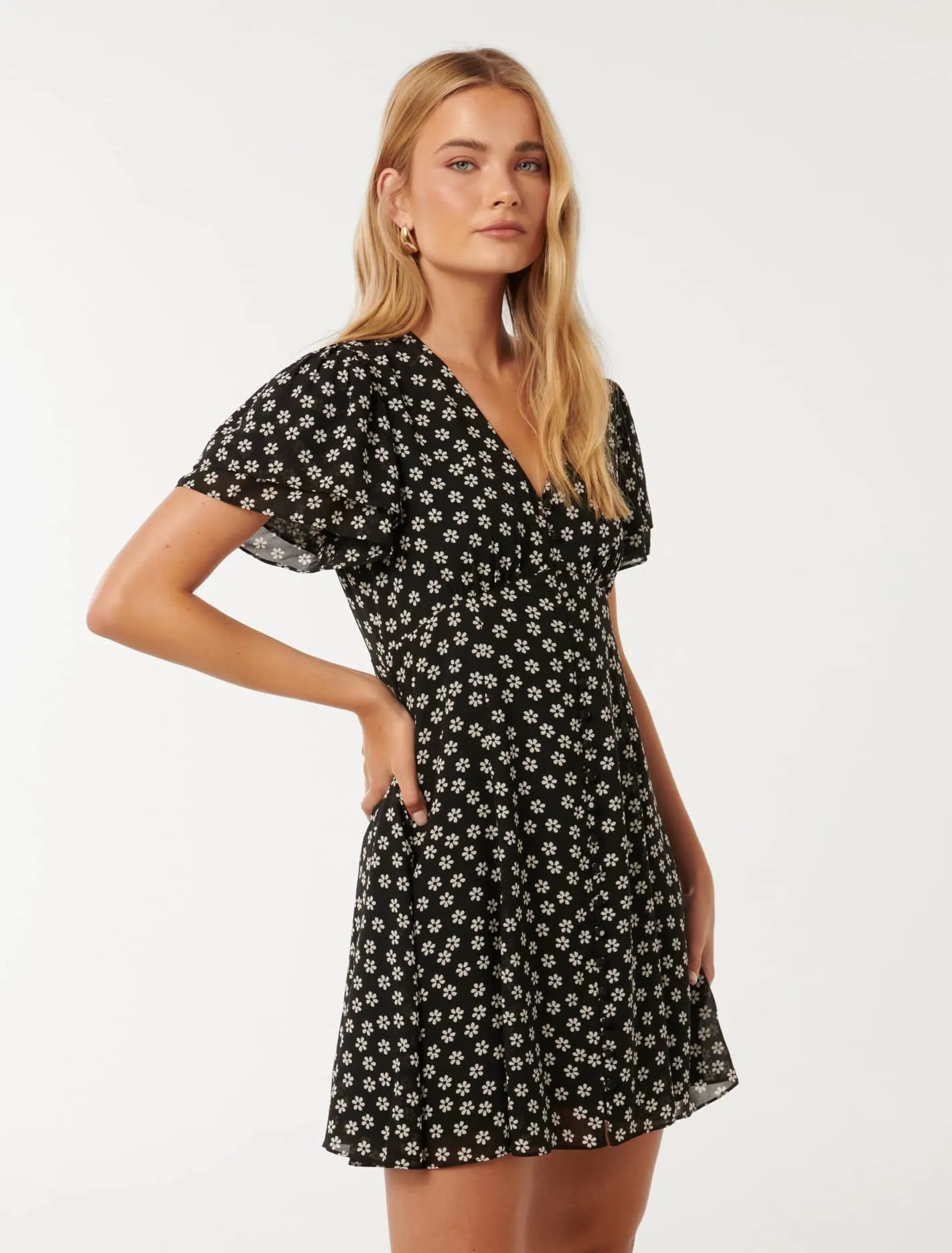 Pria Button-Down Mini Dress